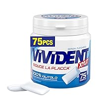 Vivident Xylit Chewing Gum, Gomma da Masticare, Barattolo, Gusto Spearmint, con Xilitolo, Senza Zucchero, Confezione da 75 Confetti