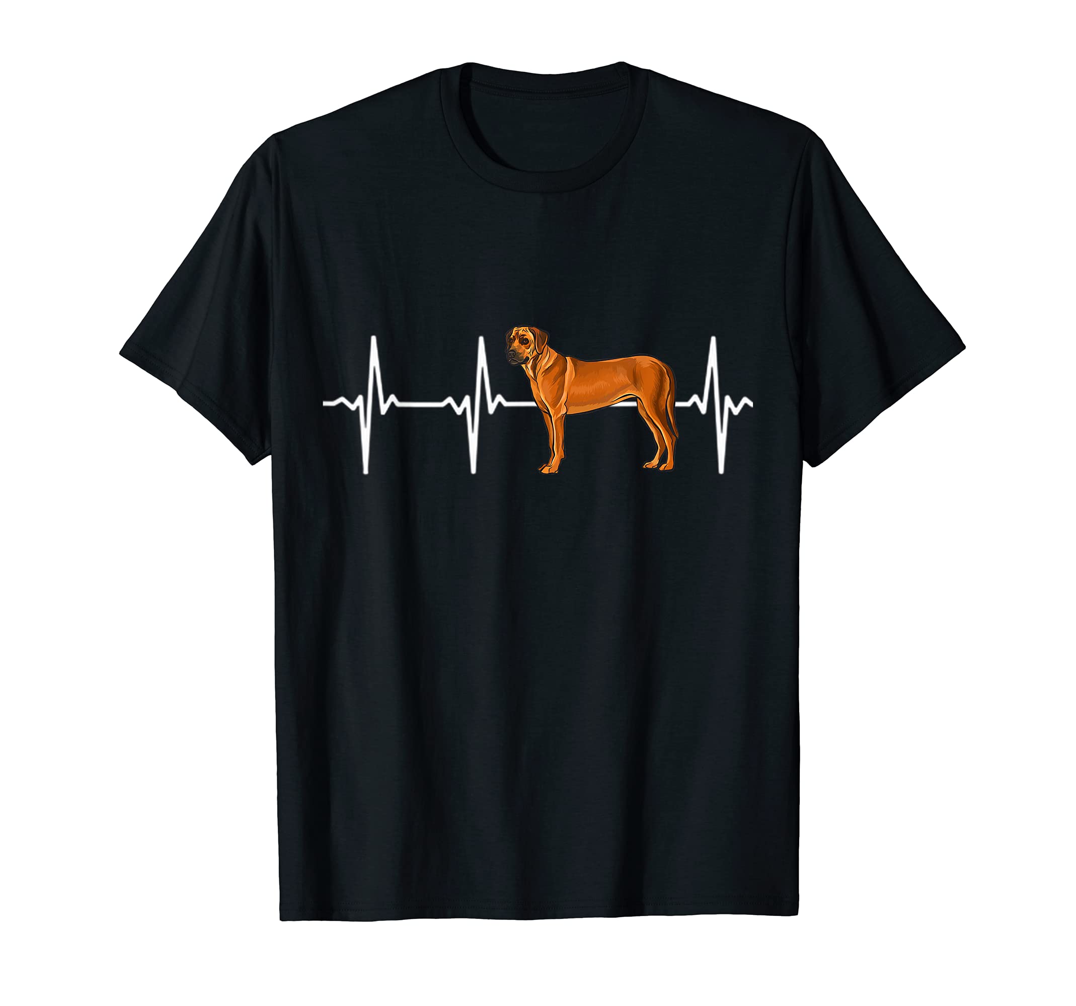 Rhodesian Ridgeback Heartbeat Love My Dog T-Shirt, Black