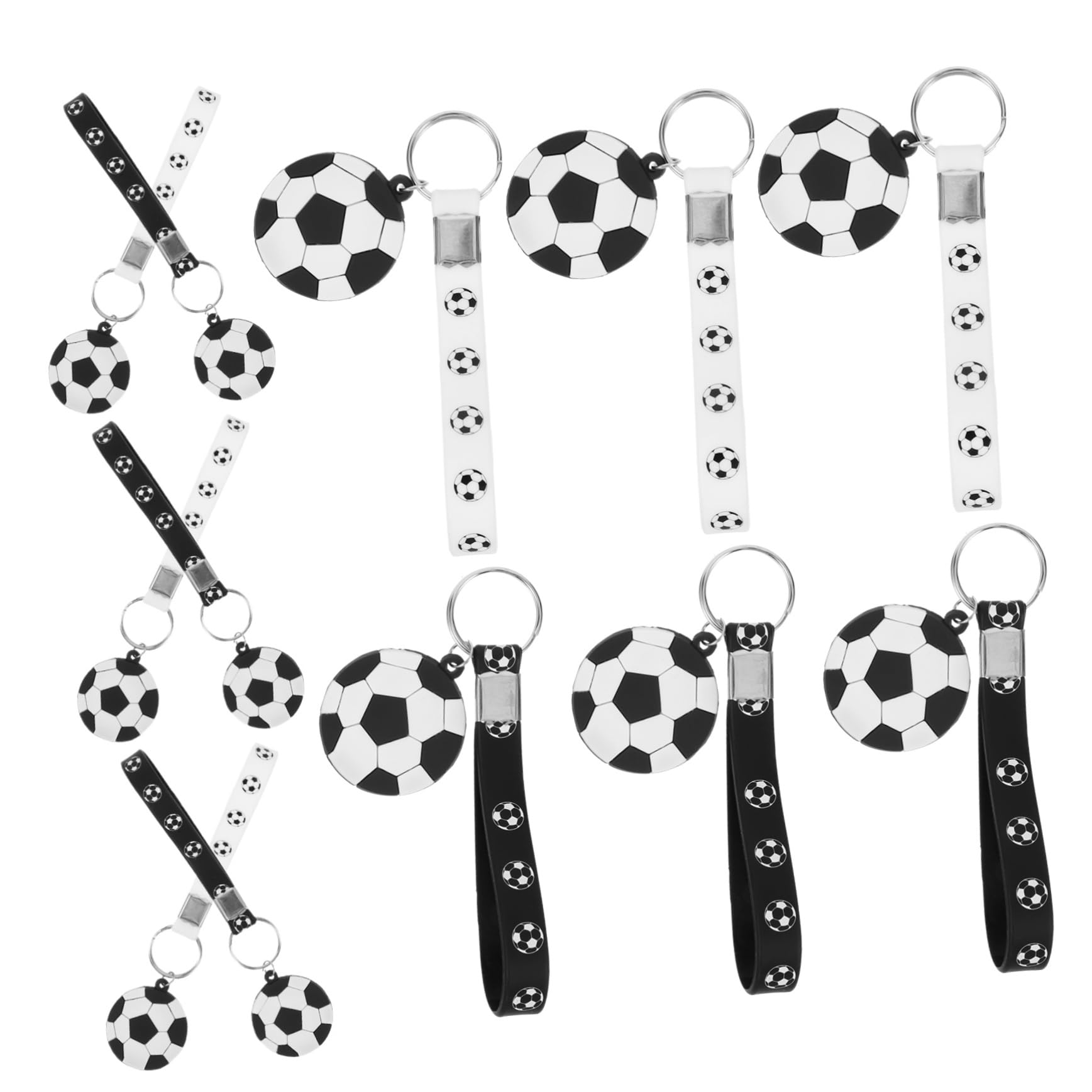 ibasenice 48stücke Fußball Schlüsselanhänger Sportliche Schlüsselringe Für Kindergeburtstage Party-goodies Rucksäcke Und Taschen Und Langlebig Und Dekorativ
