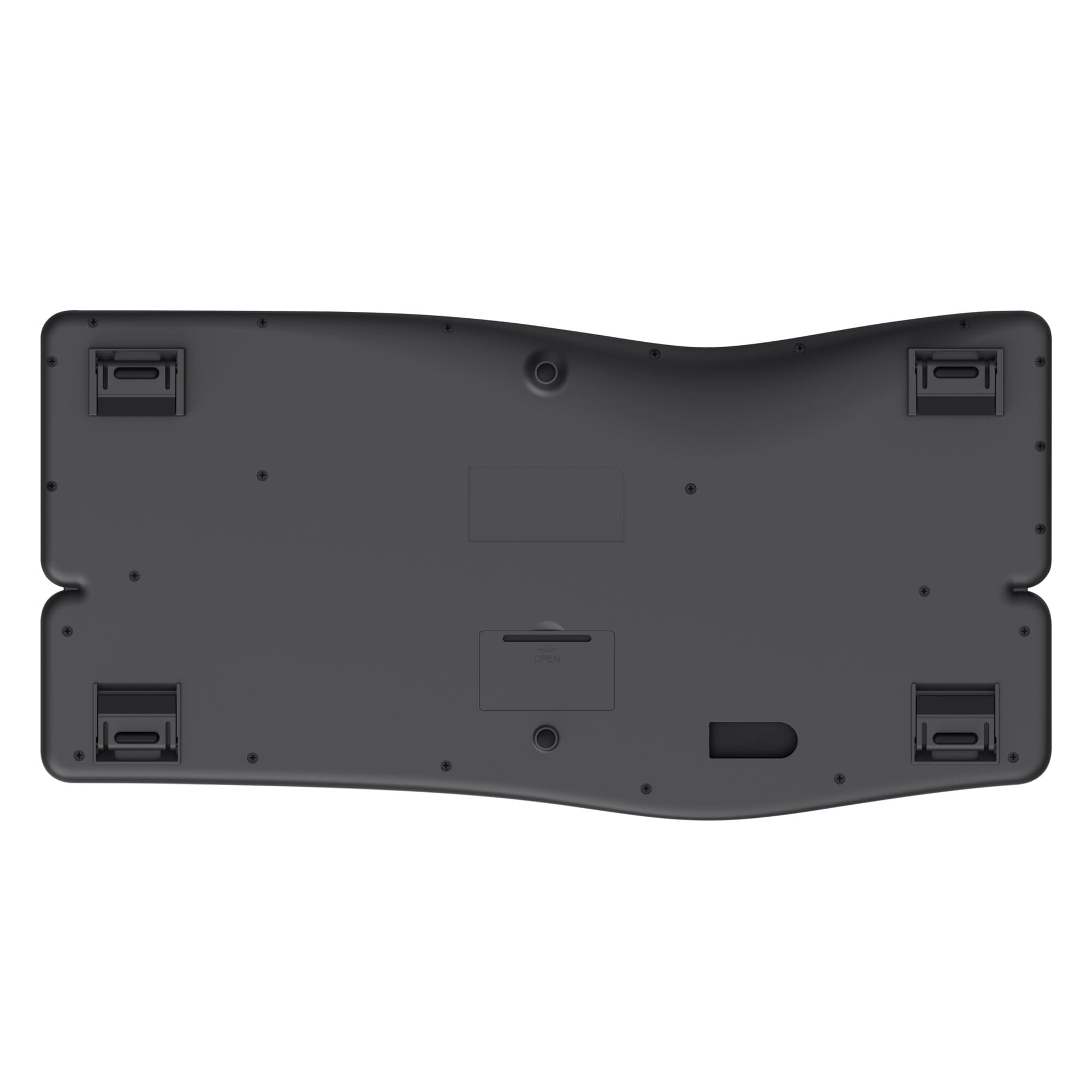 Trust Arvia Clavier Ergonomique sans Fil AZERTY Français Silencieux, Noir | Bluetooth + 2.4GHz, Clavier Bluetooth Multi-appareils Deux Parties avec Repose-Paume, PC Ordinateur Portable Mac