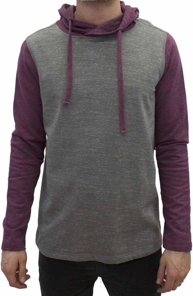 Black Jack Clothing Color-Block Fleece Pullover/Fleece Hoodie Small Syrah
