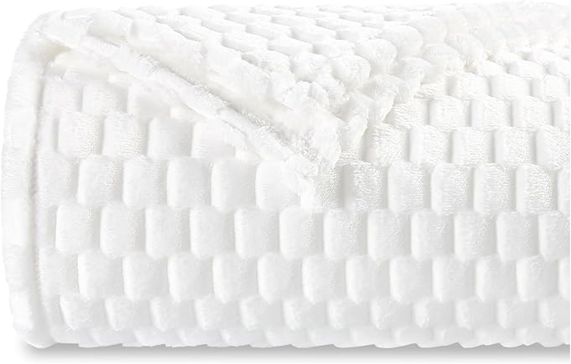 Decorative Soft Plush Fleece Throw Blanket for Couch Sofa 50" x 60", Luxury Shaggy Lightweight 3D Pattern Velvet Flannel Blanket for Bedroom, Solid Cute Warm Lap Blanket for Winter Pet (50" x 60")