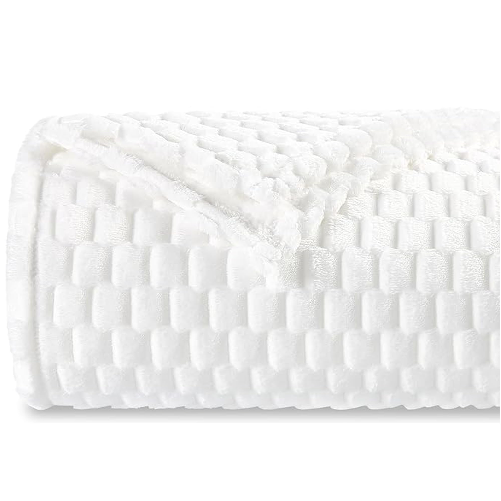 Decorative Soft Plush Fleece Throw Blanket for Couch Sofa 50" x 60", Luxury Shaggy Lightweight 3D Pattern Velvet Flannel Blanket for Bedroom, Solid Cute Warm Lap Blanket for Winter Pet (50" x 60")