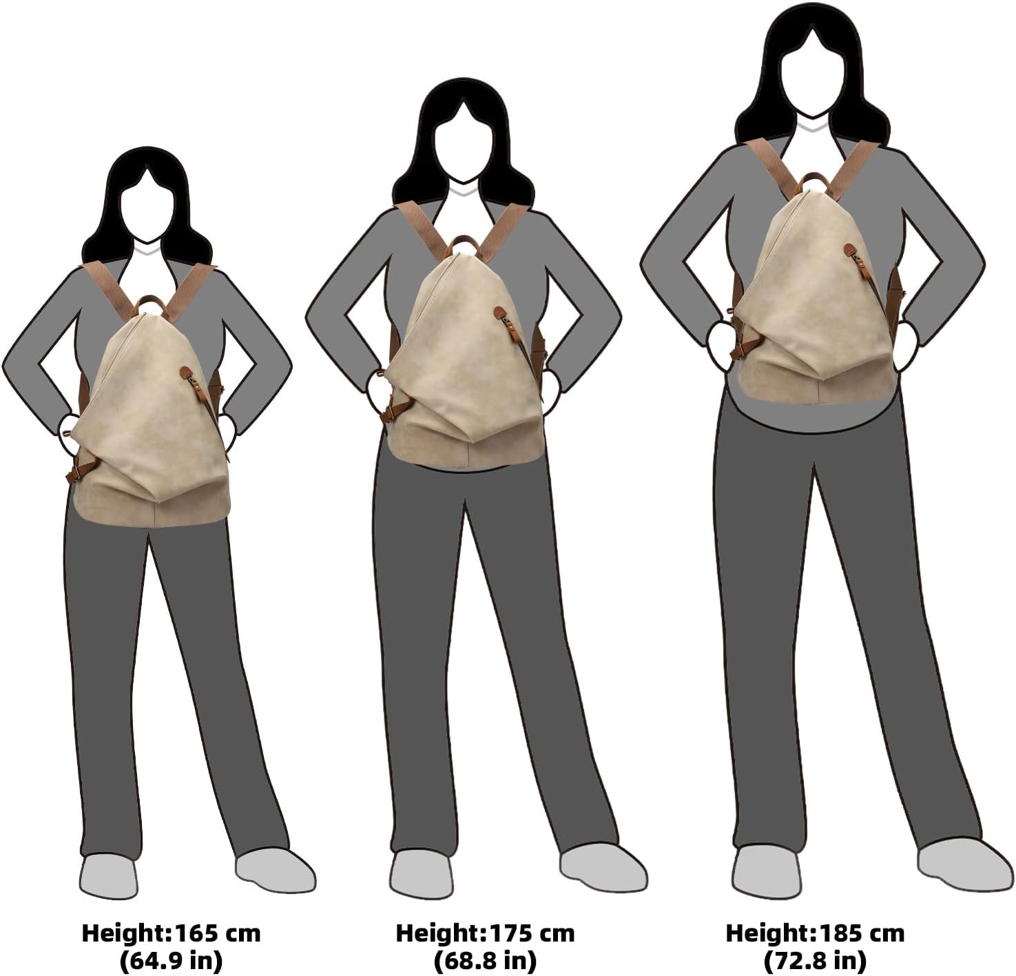 KL928 PU Leather Vintage Backpack – Large Casual Daypack Outdoor Travel Rucksack Hiking Backpacks for Men Women - Image 6