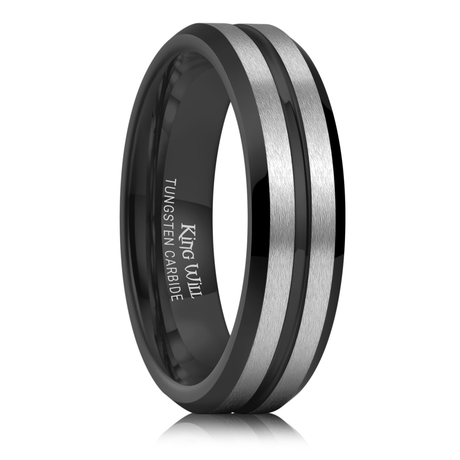 King Will Tungsten Carbide Wedding Band for Men Size 4-16