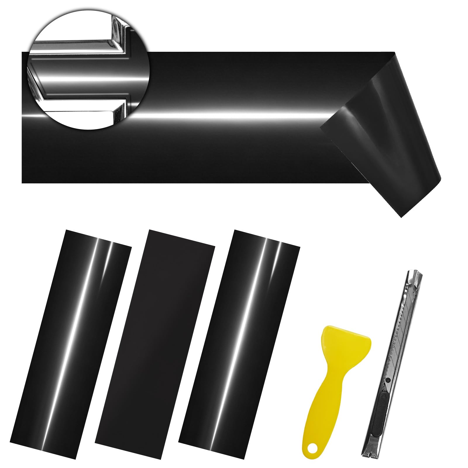 QianBao Compatible with 11.8" x 4" Chevy Bowtie Emblem Vinyl Wrap Kit
