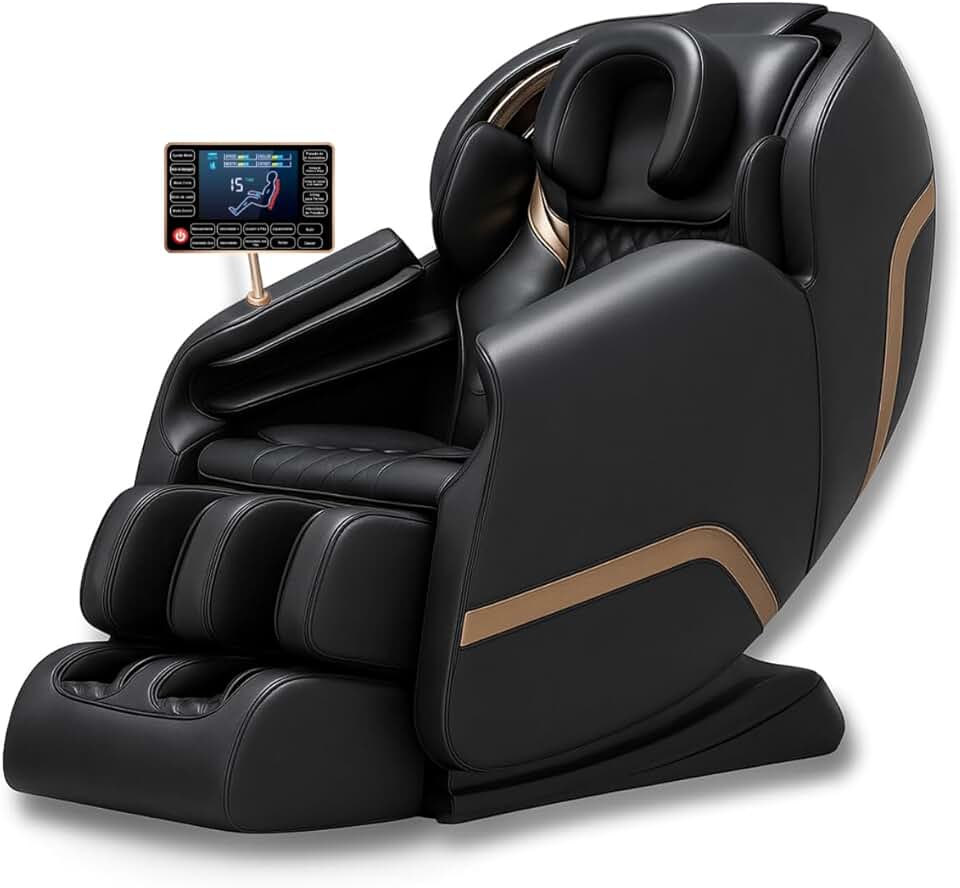 Poltrona De Massagem Dubai Tech Bluetooth Gravidade Zero (PRETO COM CINZA)