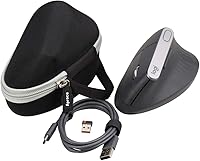 Vista 6 de Aproca Funda compatible con Logitech Lift Vertical / MX Vertical Wireless Mouse, bolsa de almacenamiento portátil para accesorios, color negro