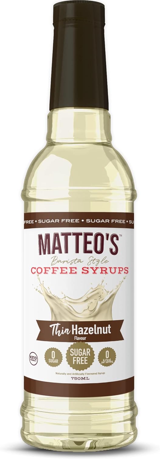 Matteo's Sugar Free Coffee Flavoring Syrup, Hazelnut, Delicious Coffee