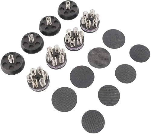 Miniatura 8 de Almohadillas de pico de altavoz de resorte, pies de soporte de aislamiento, protectores de suelo de altavoz antideslizantes de aluminio, Negro