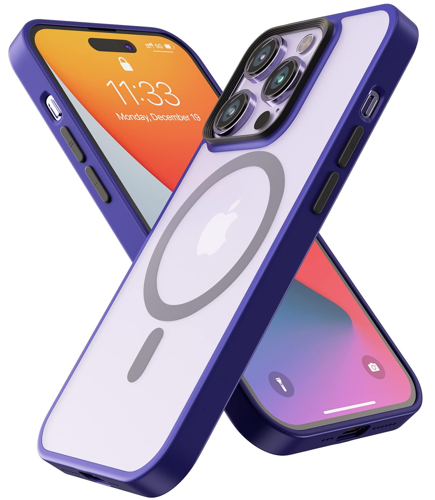 Bao Luo Magnetic Case for iPhone 14 Pro with MagSafe [Military Protection] (Top Magnetic Adsorption) Protective Case Matte Thin Shockproof Velvet Touch Mobile Phone Case iPhone 14 Pro Case Purple