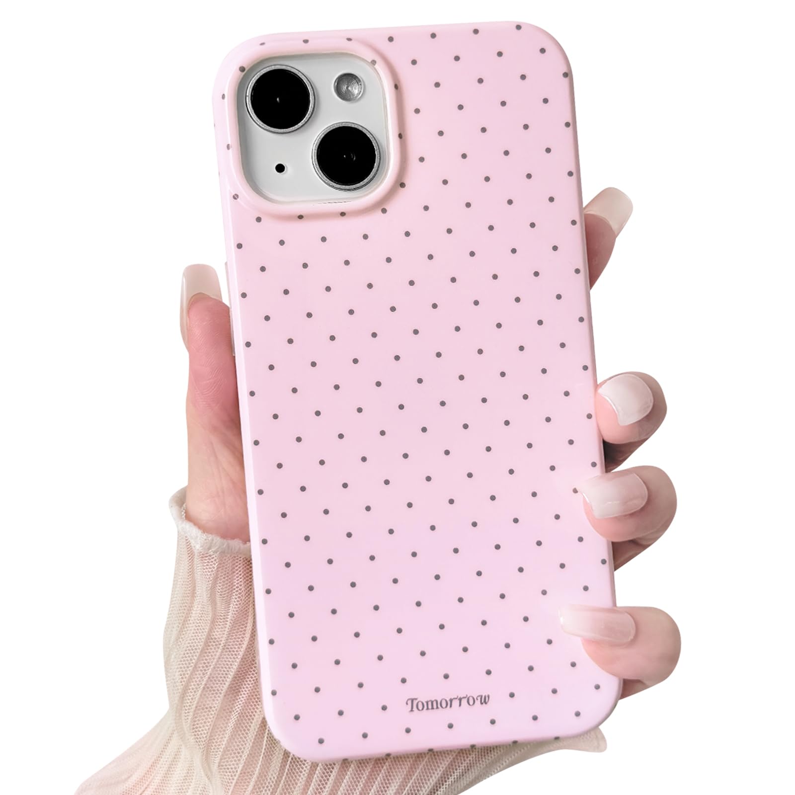 Lovmooful Compatible for iPhone 13 14 Case Cute Aesthetics Polka Dot Design for Girls Women Soft TPU Shockproof