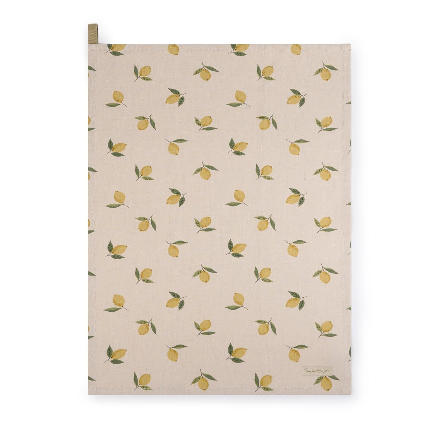 Sophie Allport Neutral Lemons Linen Tea Towel