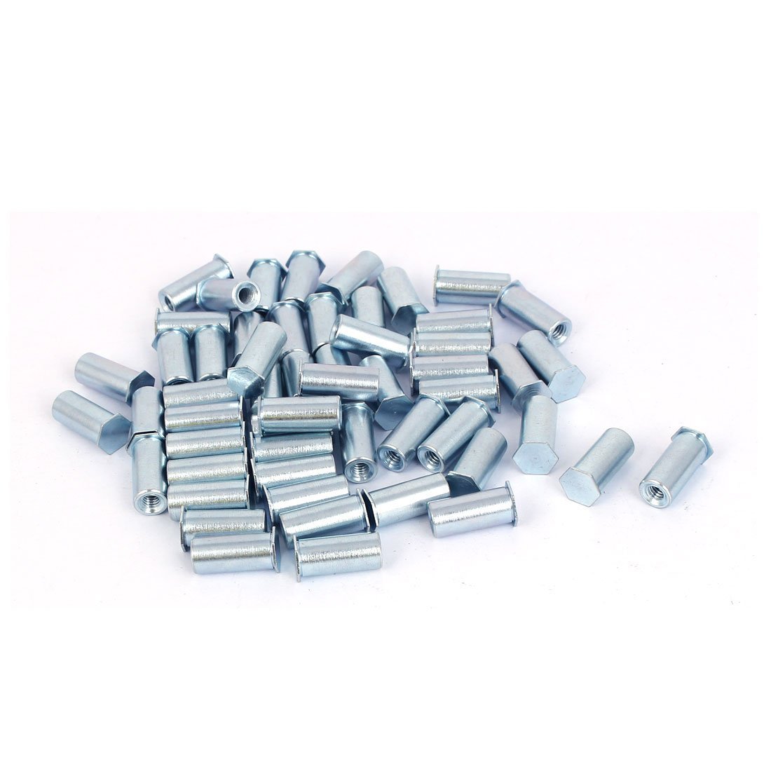 3NH® M4x16mm Hex Head Full Thread Carbon Steel Zinc Plated Self Clinching Standoff Silver Tone 50pcs-image-33