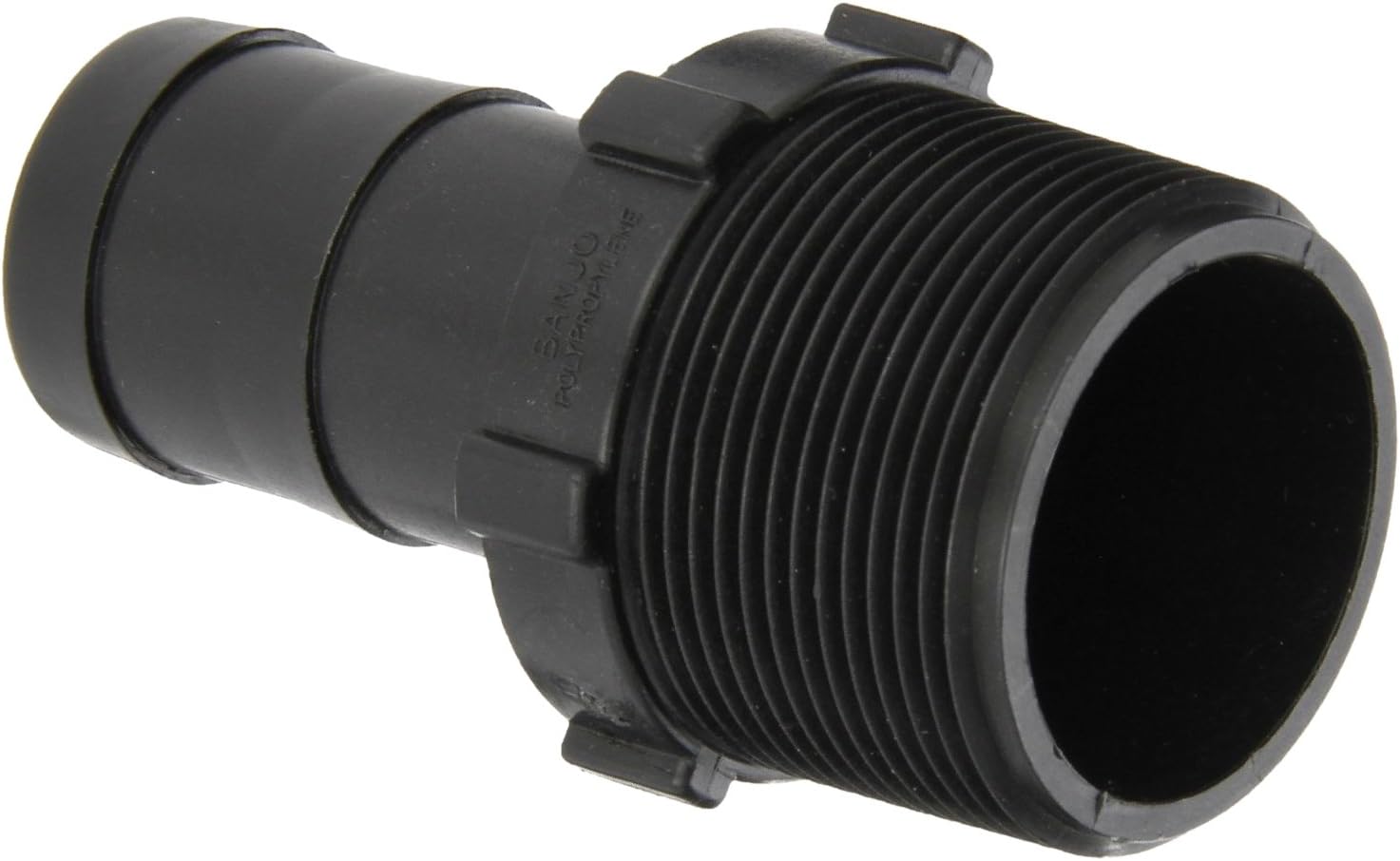 HB150-100 Polypropylene Hose Fitting, Adapter, 1-1/2" NPT Male x 1" Barbed