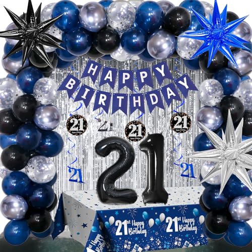 Dark Blue 21st Birthday Decorations