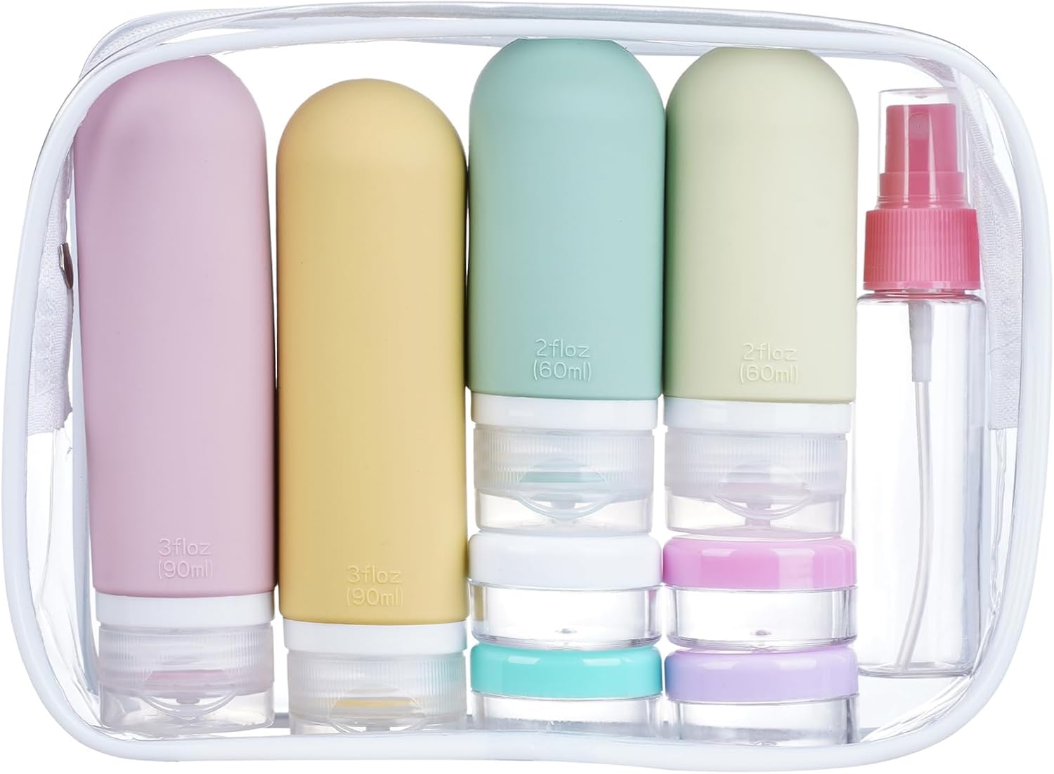 12 Pack Travel Bottles Set – TSA Approved Leak Proof Silicone Squeezable Containers for Toiletries, Conditioner, Shampoo, Lotion & Body Wash Accessories (12 pcs/White Pack) 12 Pack Travel Bottles Set – TSA Approved Leak Proof Silicone Squeezable Containers for Toiletries, Conditioner, Shampoo, Lotion & Body Wash Accessories (12 pcs/White Pack)