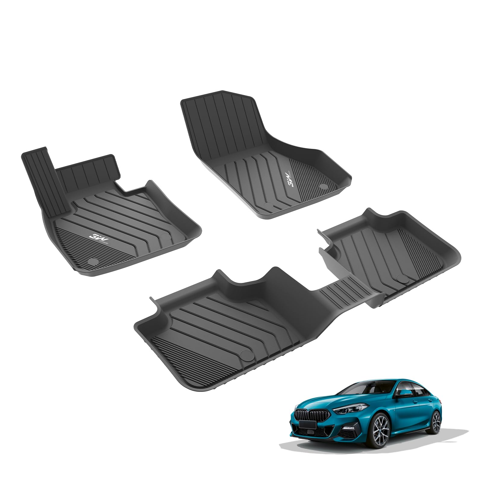3W Fußmatten für BMW 2er F45 2015-2024 | TPE Thorex™ Allwetter | 3D Maßgeschneiderte Passform | Hundefreundlich Auto Zubehör | Wasserdicht & Kratzfest | Antirutsch