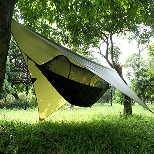 Sourgeny Outdoor Tent Camping Tent Hammock Nets With Suspension Hanging Tree Camping Proof Mosquito Double Swing,290 * 145Cm Blue