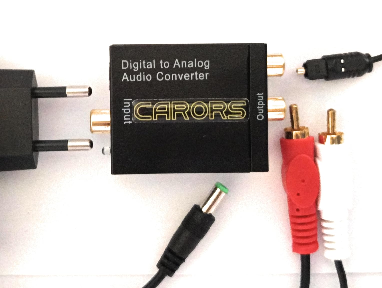 Digital to Analog Audio Converter Combo of (SPDIF+Optical to Analog RCA 2.1 Stereo Audio Converter) + Optical Cable + RCA Cable - BLACK