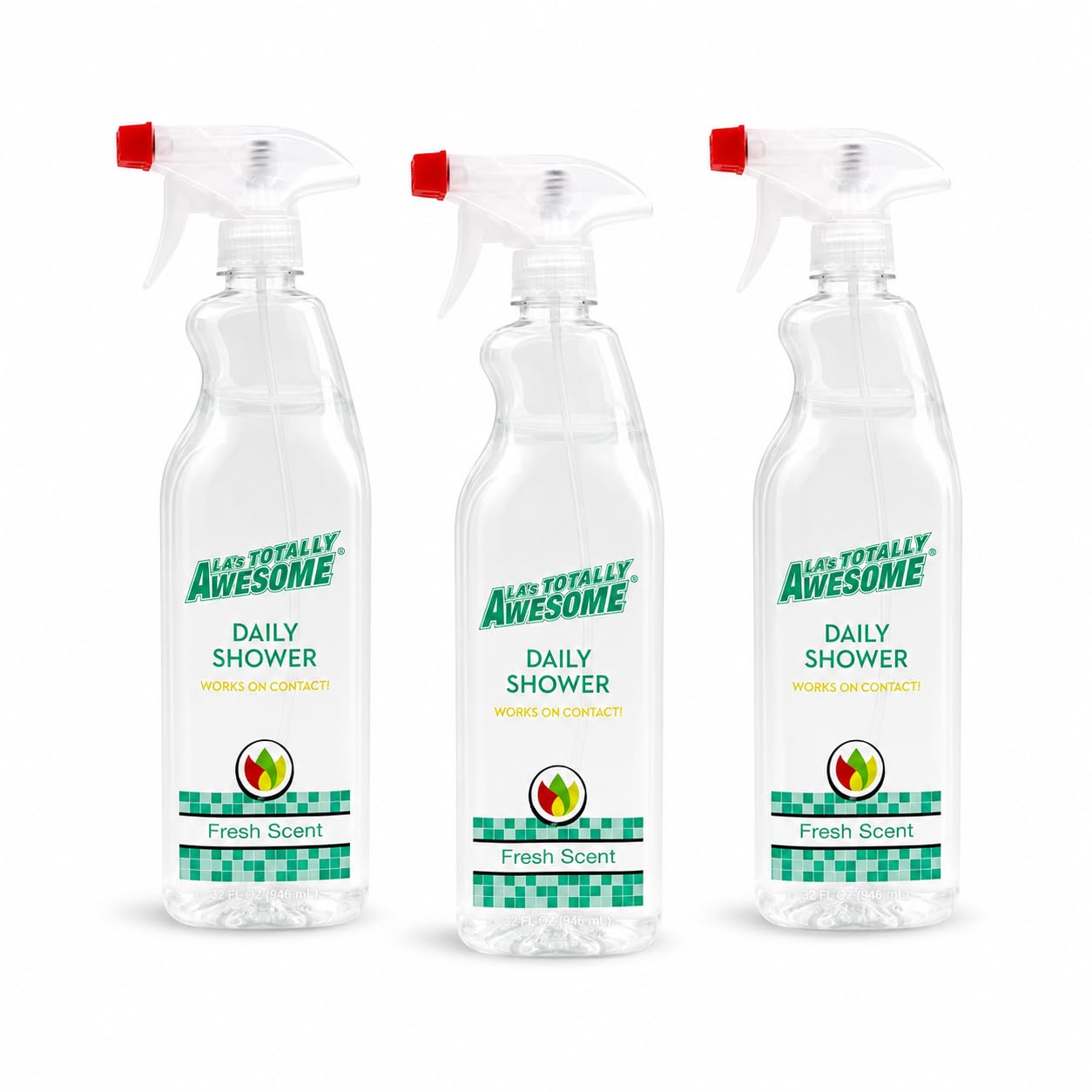 La's Totally Awesome Daily Shower Cleaner Spray, 32 Fl Oz, Pack of 3