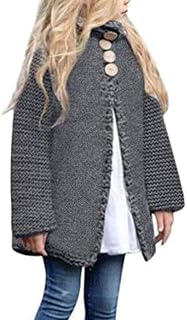 jsadfojas Fall Winter Baby Girl Sweater Coat Button Knitted Warm Coat Little Kids Long Sleeves Outwear Overcoat Thick Coat Clothes