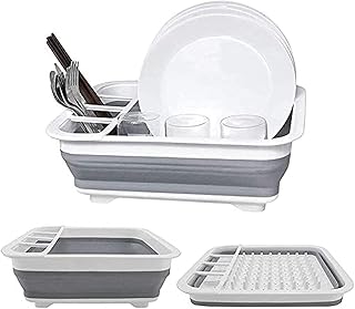 DLD Premium Collapsible Dish Drainer - Durable Folding Dish Draining Board - Space Saver for Travel, Small Kitchens, Caravans, Houseboats, Camping, Tents - Hygienic & Practical Dish Rack Drainer