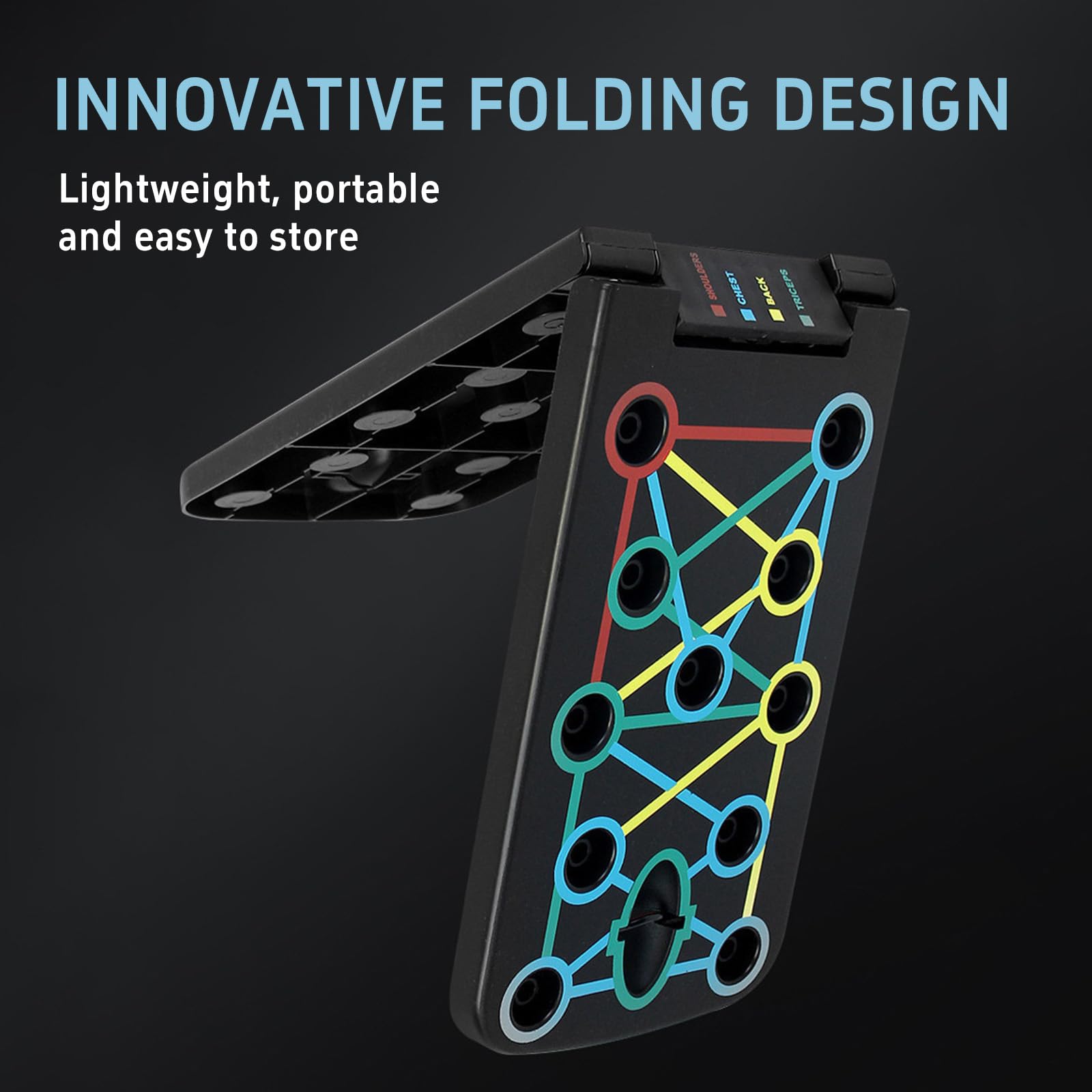 Push up Board Flessioni Attrezzi, Maniglia per Push Up, Push Up Board Pieghevole,con 2 Corde di Trazione,41 posizioni combinate,Digitale per Esercizi a Casa e in Palestra.