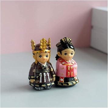 Sculpture Tabletop Sculptures Statue Figurine Costume Korea Traditional Hanbok Doll Wedding Doll Korean Restaurant Wedding Gift Color Animal Horse