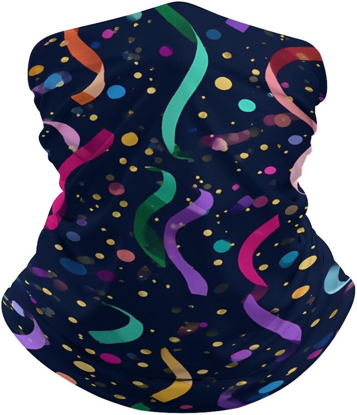 Colorful Ribbons Party Neck Gaiter Windproof Face Mask Bandanas for Men Women Cold Weather Scarf