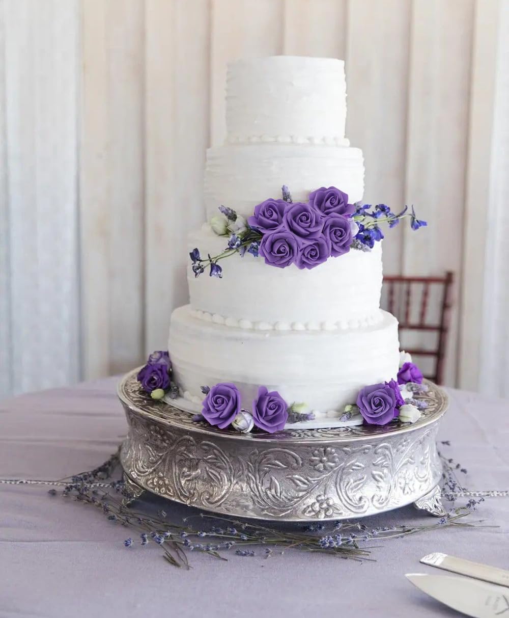 Artificial Roses,200PCS Purple Foam Roses 1.97in Stemless Rose Artificial Flower Heads for Craft DIY Wedding Party Home Decoration(Dark Purple) - Image 6