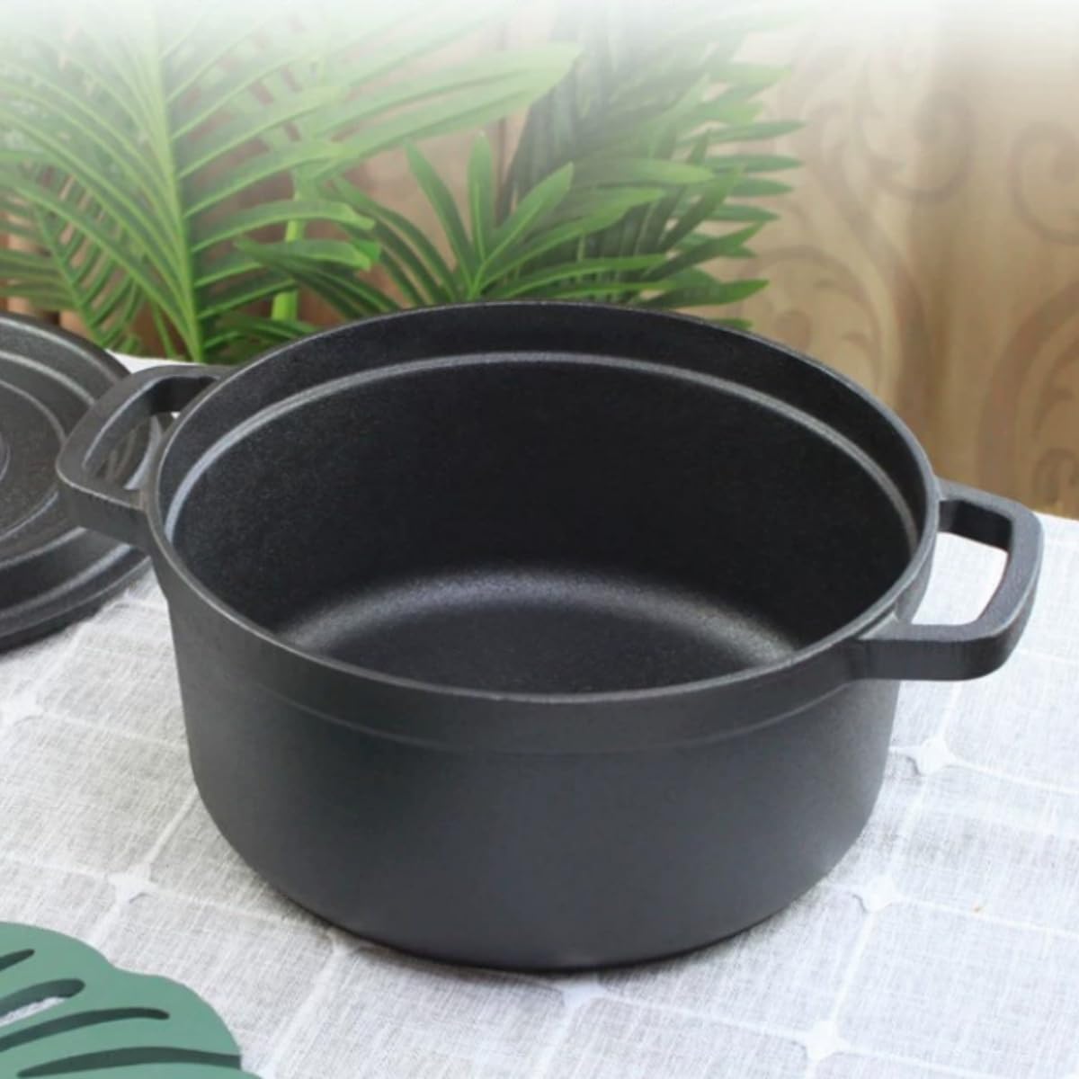 Amazon｜NIGOEブラック 20cm 両手 鋳物 ホーロー 鍋 IH対応 両手 鋳物