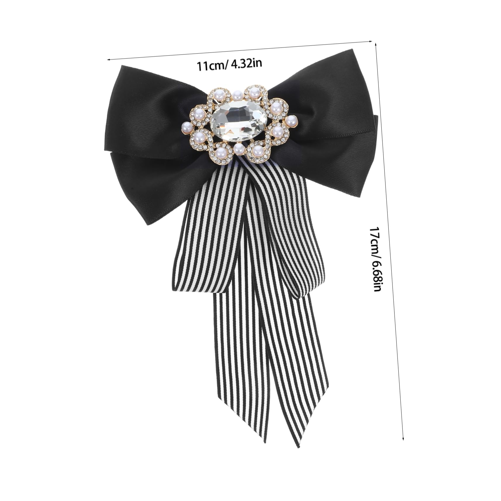 BESPORTBLE Beautiful Rhinestone Pearl Bow Tie Pre-tied Neck Tie for Business Women's Fashion Accessory