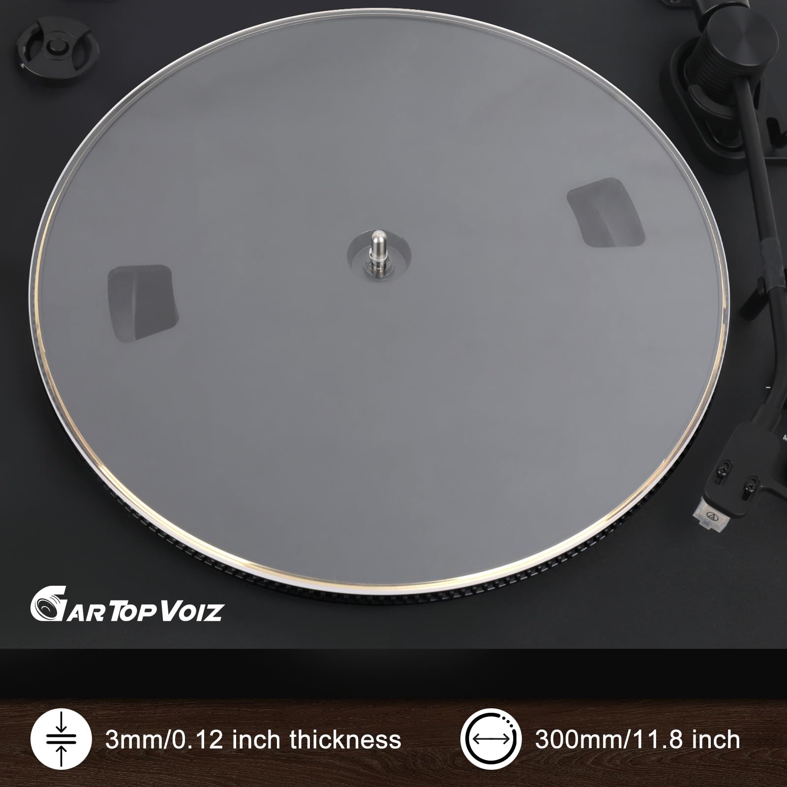 Clear Acrylic Turntable Platter Mat for All Vinyl Player 12" Anti Vibration Record Slipmat by Gartopvoiz - Image 2