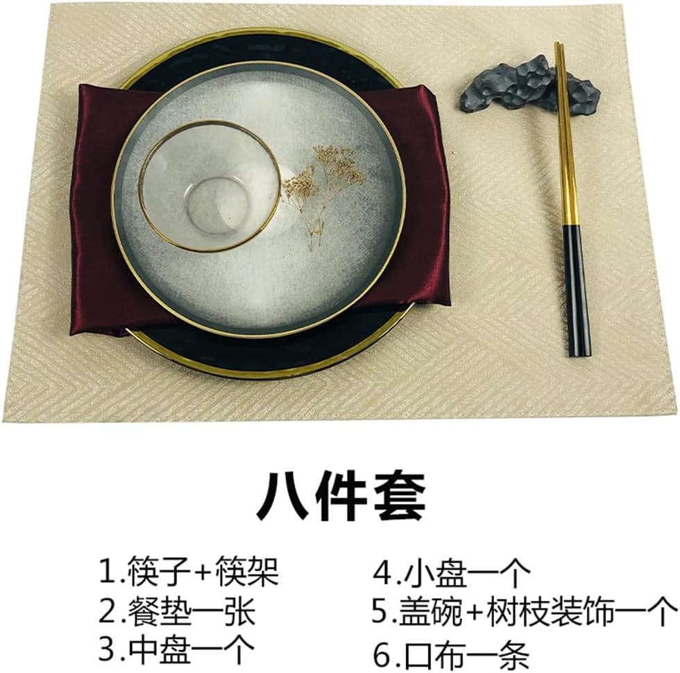 Dining Table Decoration Ceramic Cutlery Set Dinner Plate Restaurant Dish Pla Pla Placemat Combination