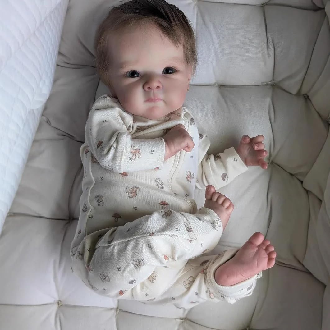 RXDOLL Lifelike Reborn Baby Dolls Silicone Full Vinyl Body 19 inch Realistic Newborn Baby Boy Doll Real Life Baby Doll Anatomically Correct Boy Washable for Kids Age 3+