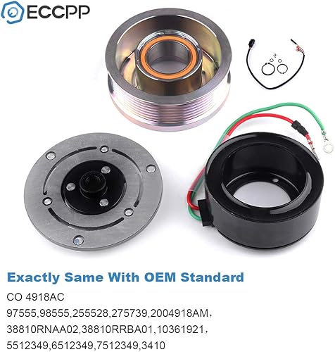 Vista 72 de ECCPP Embrague del compresor del A/C 1997-2001 apto para Ford E-150 E-250 E-350 E-450 AC Compresor Embrague Kit de Ensamblaje de Embrague Conjunto