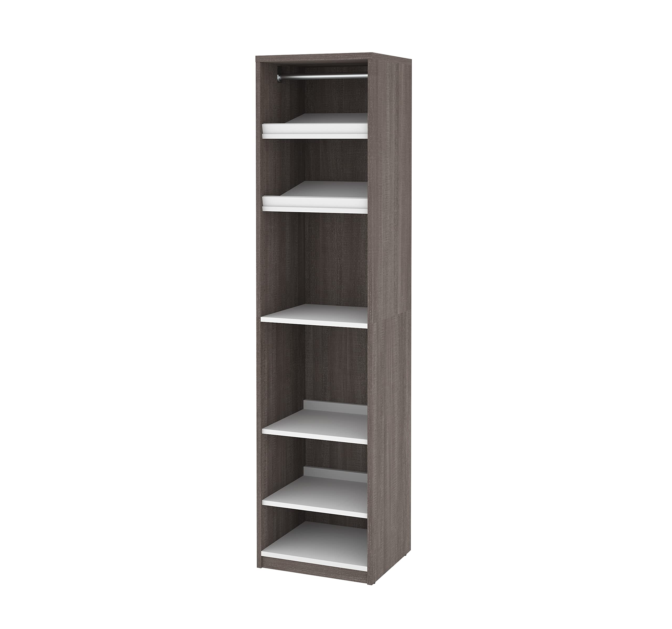 Bestar Cielo 20W 19.5” Closet Organizer in bark Grey & White (incomplete) (box 1 of 2 only)