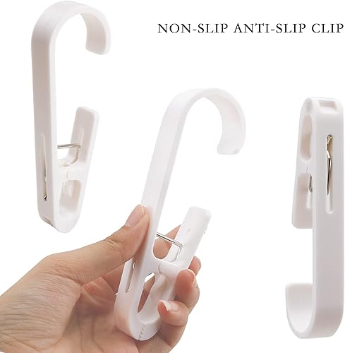Miniatura 3 de 4 ganchos de lavandería con clips ganchos de plástico grandes para lavandería ganchos de cortina con clips clips de secado portátiles para ropa