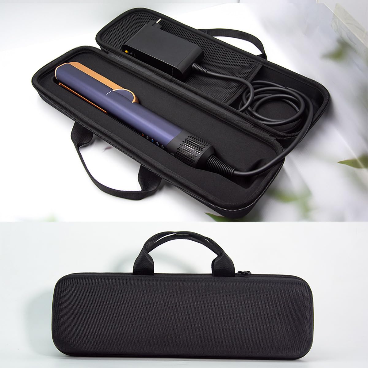 Bolsa de transporte para plancha de pelo Dyson Airstrait HT01, estuche rígido para plancha de pelo, impermeable, resistente a los arañazos y almacenamiento organizado para accesorios de potencia