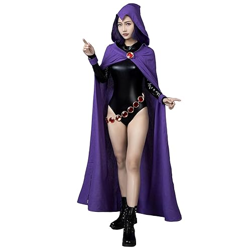 CosFantasy Rachel Cosplay Jumpsuit Costume with Belt Cloak Mp004071 - Purple - Medium