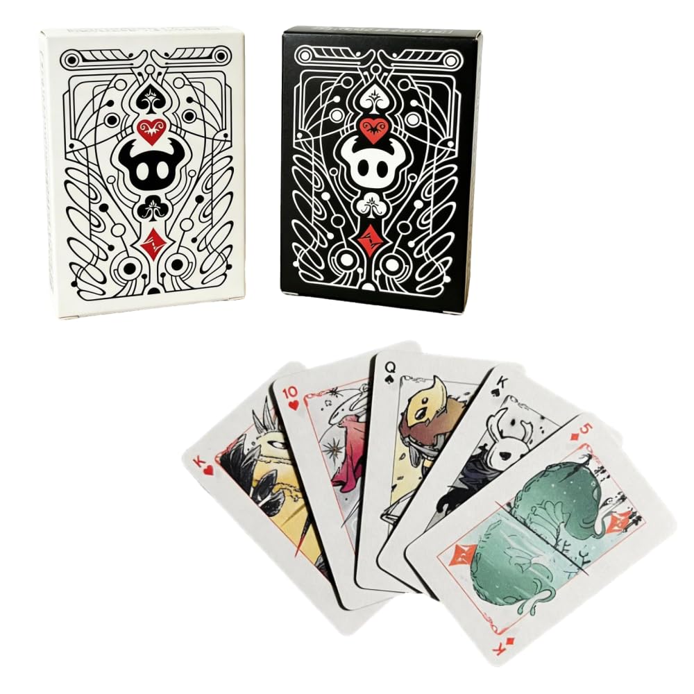 LongGenius Hollow Knight Poker Cards (6x9cm), Black and White Design