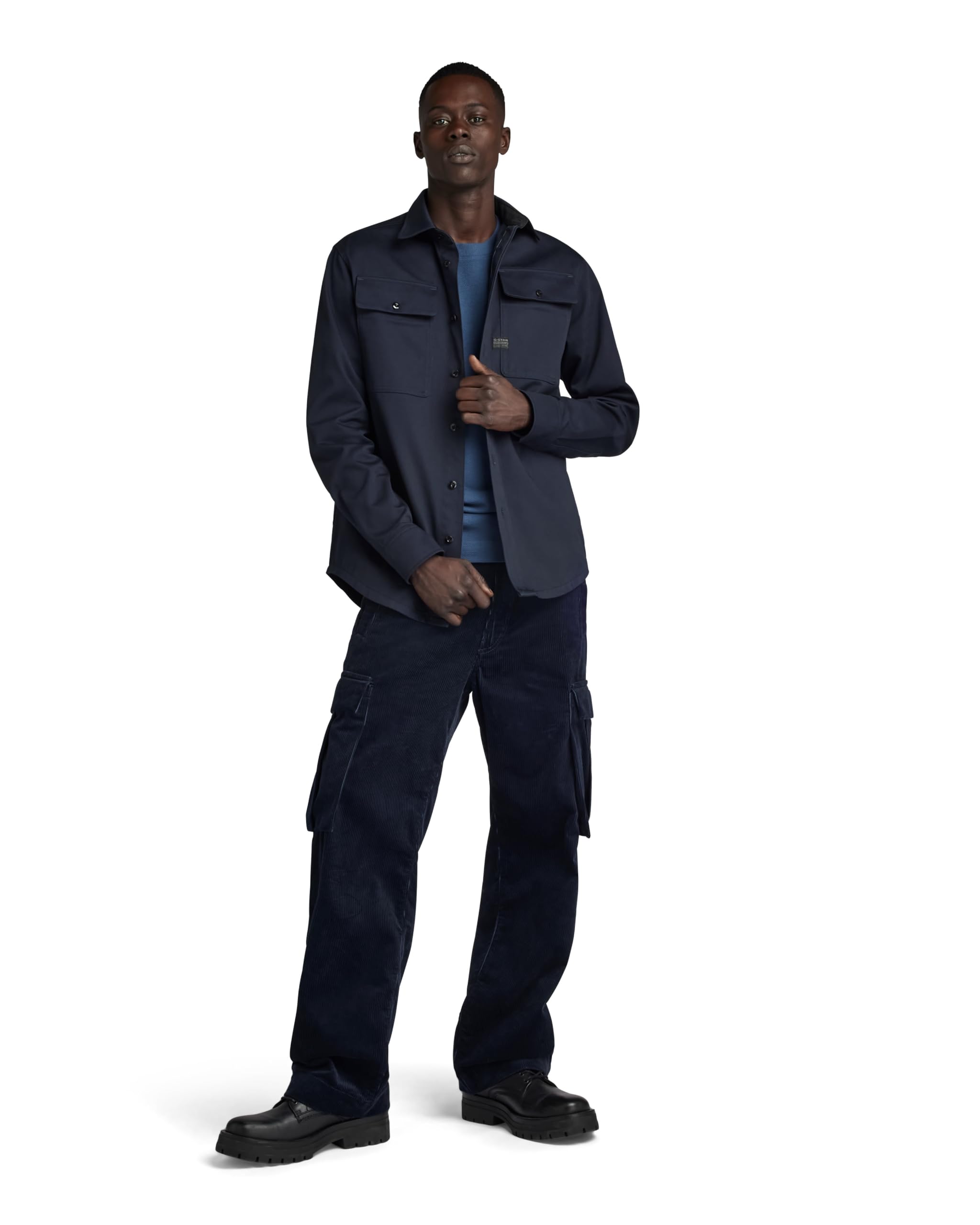 G-Star Men's CPO Regular Shirt , Blue (salute D23583-C900-C742), XS
