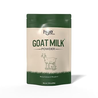 HYE Foods Goat Milk Powder | Pure Goat Milk for Every Day | Excellent Source of Selenium | Easy to Digest & Great for DIY Skincare | Non-GMO, Gluten-Free, Dairy Alternative 7.07oz