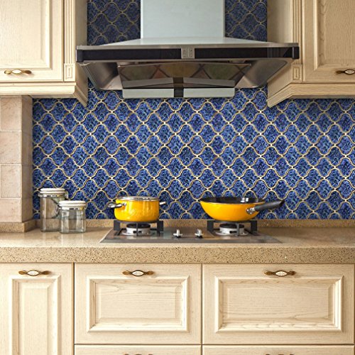 RAN-ART MW CZ028 - Adhesivos decorativos para azulejos de cocina para decoración del hogar, azulejos decorativos de pared, azulejos marroquíes grises CZ028, 20 cm 5 m
