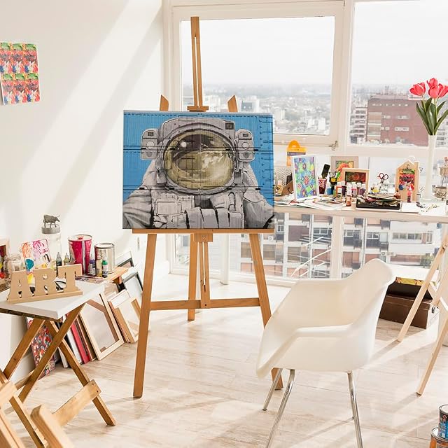 Foto 5 de 8 de ARTNAPI Pintura por números para adultos con marco, pintada a mano, con estrellas