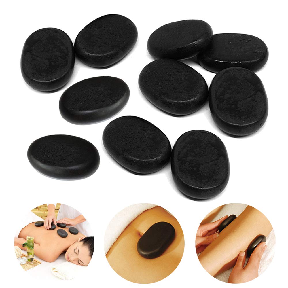 Groupcow10Pcs Hot Massage Stones Heated Warmer Rocks for Spa 2.4" x 3.1" inch