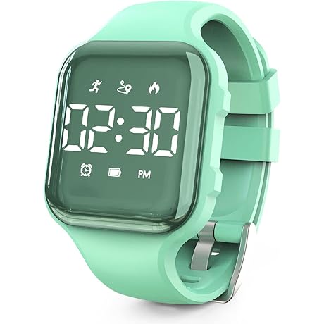 Waterproof Smart LED Fitness Tracker for Kids, Non-Bluetooth, Digital Pedometer Wristwatch with...