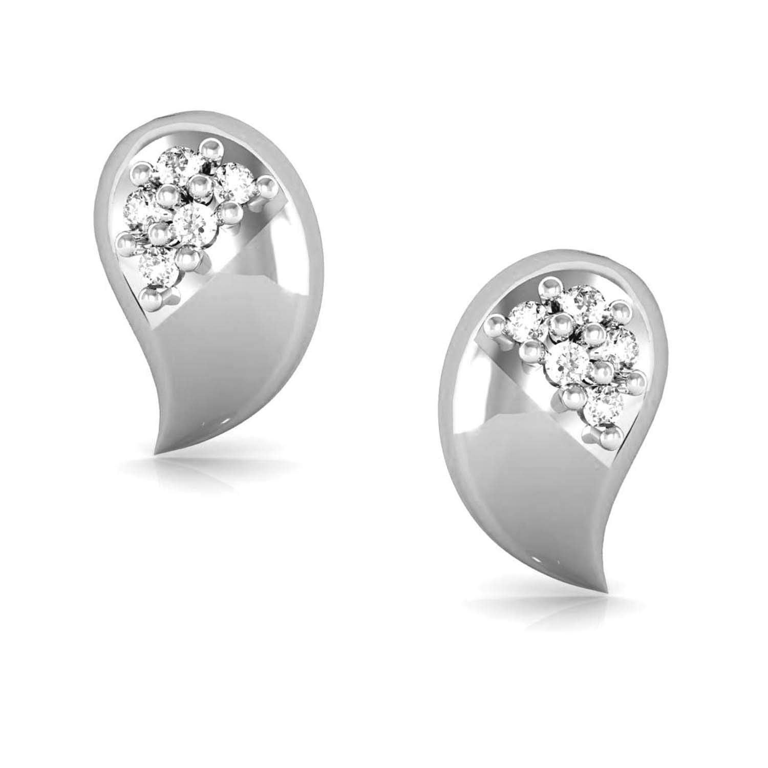 avsar 18k (750) White Gold and Diamond Stud Earrings for Women-picture-28