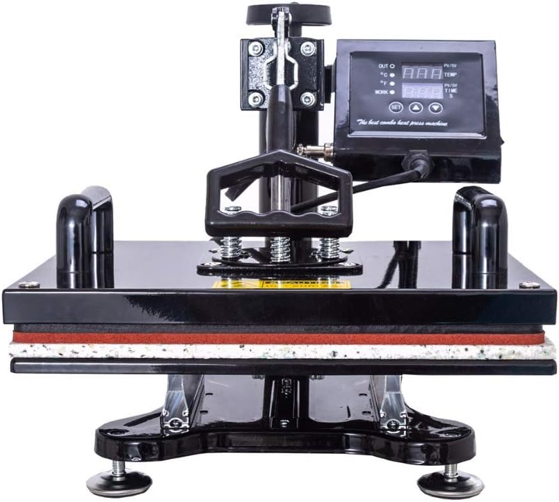 SISHUINIANHUA 38X38 5 in 1 Combo Heat Press Machine,Sublimation/Heat Press,Heat Transfer Machine for Mug/Cap/T Shirt/Phone Cases,US1
